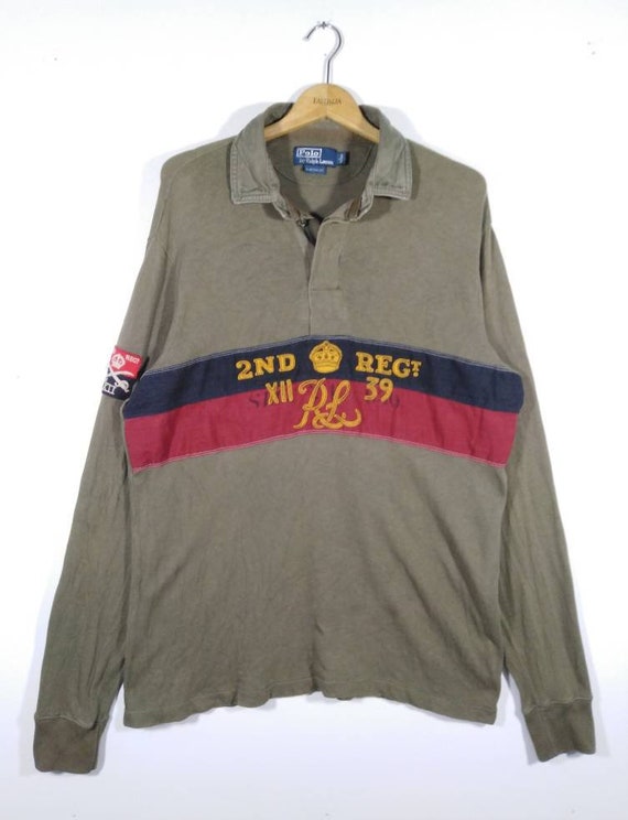 Rare!!! Vintage POLO RALPH Lauren Collar Big Logo