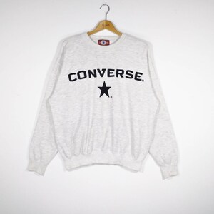 Vintage Rare!!! CONVERSE ALL STAR Big Spell Embroidery Chuck Taylor Boston Mars Crewneck Sweatshirt