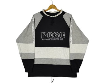 Vintage Polo Country Sport Club Sweatshirt Embroidery Logo
