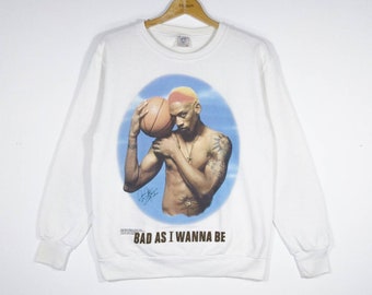 Vintage 90's DENNIS RODMAN Productions 1996 Player Basketball Bad As I Wanna Be Big Logo by Delta tag Sweatshirt Pullover