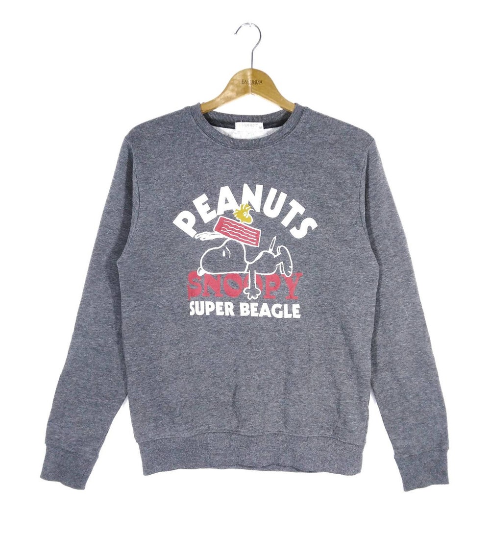Vintage Peanuts Snoopy Super Beagle Big Logo Sweatshirt Pullover Shirtcanvas