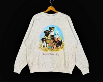 Vintage Basket Full Of Joy Sweatshirt Dog Worldlife Dog habits The Humane Society Of The United States