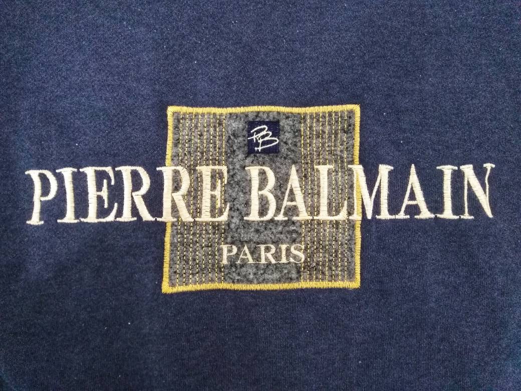 レア PIERRE BALMAIN ピエール バルマン パリ 刺繍 トレーナー ヴィンテージ PIERRE BALMAIN PARIS ビッグロゴ刺繍 素敵なロゴ