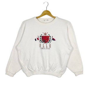Rare!!! Vintage Elle Sweatshirt Embroidery Logo