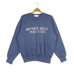 Vintage BEVERLY HILLS POLO Club Embroidery Logo Sweatshirt Pullover