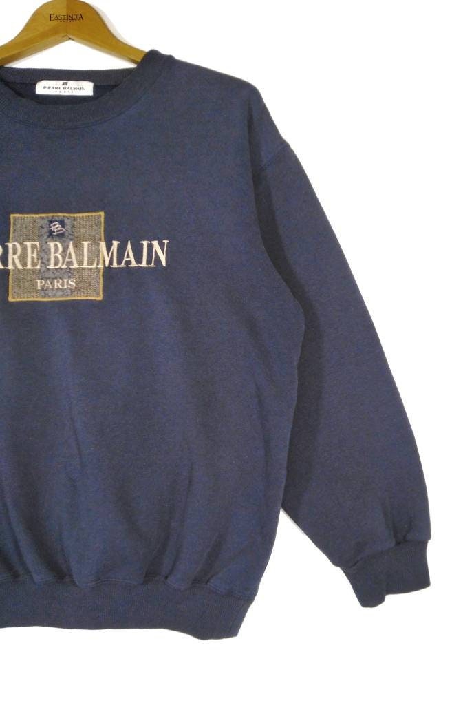 BALMAIN ビンテージロゴ刺繍スウェットシャツ Vintage Balmain embroidered oversized sweatshirt - Men | BALMAIN