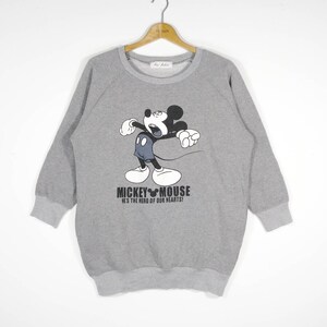 Vintage MICKEY MOUSE He's The Hero Of Our Heart Big Logo Crewneck Pullover Sweatshirt