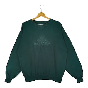 Vintage Riviera Tennis Club Sweatshirt Embroidery Logo Spell