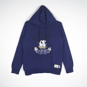 Vintage Rare Cartoon DONALD DUCK and Chip N Dale Big Logo Hoodie Sweatshirt