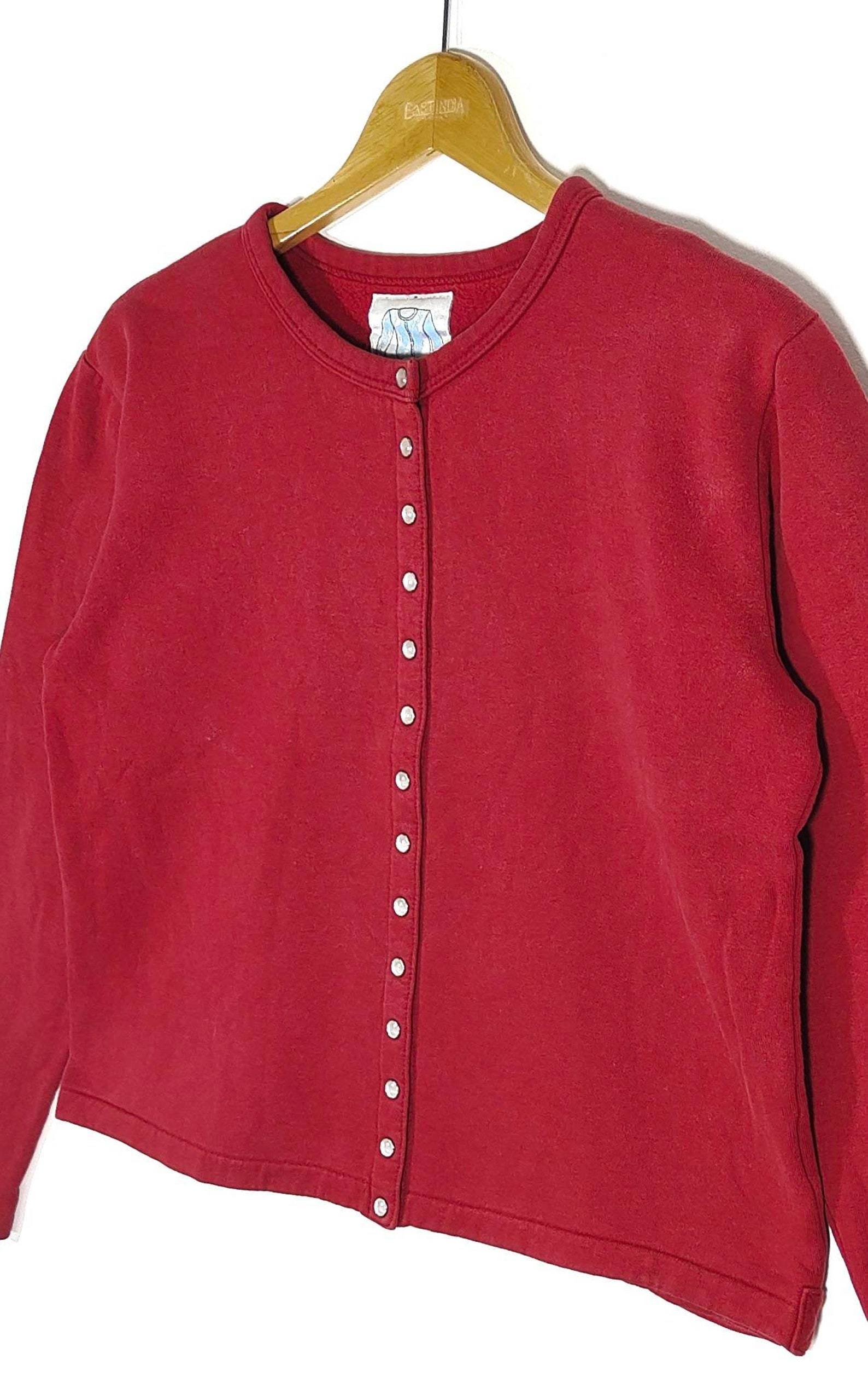 Vintage Agnes B. Button Snap Cardigan Sweatshirt | Etsy