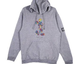 Vintage Mickey Mouse Big Logo Multicolor Hoodie Sweatshirt