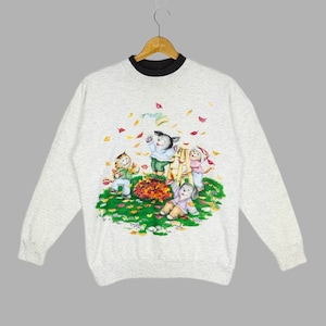 Vintage Cat & Dog Cartoon Sweatshirt Christmas Morning Sun Day Breeze
