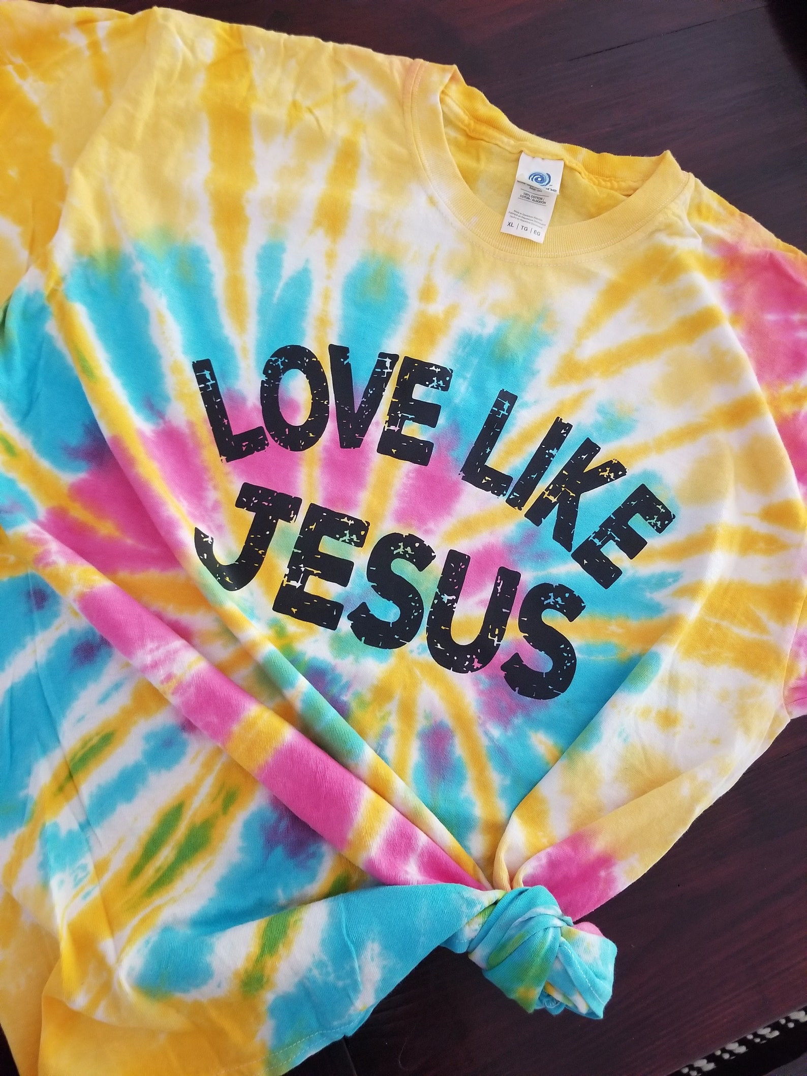 Team Jesus Tie Dye T-Shirt - Unisex Adult Christian Design Printed In USA