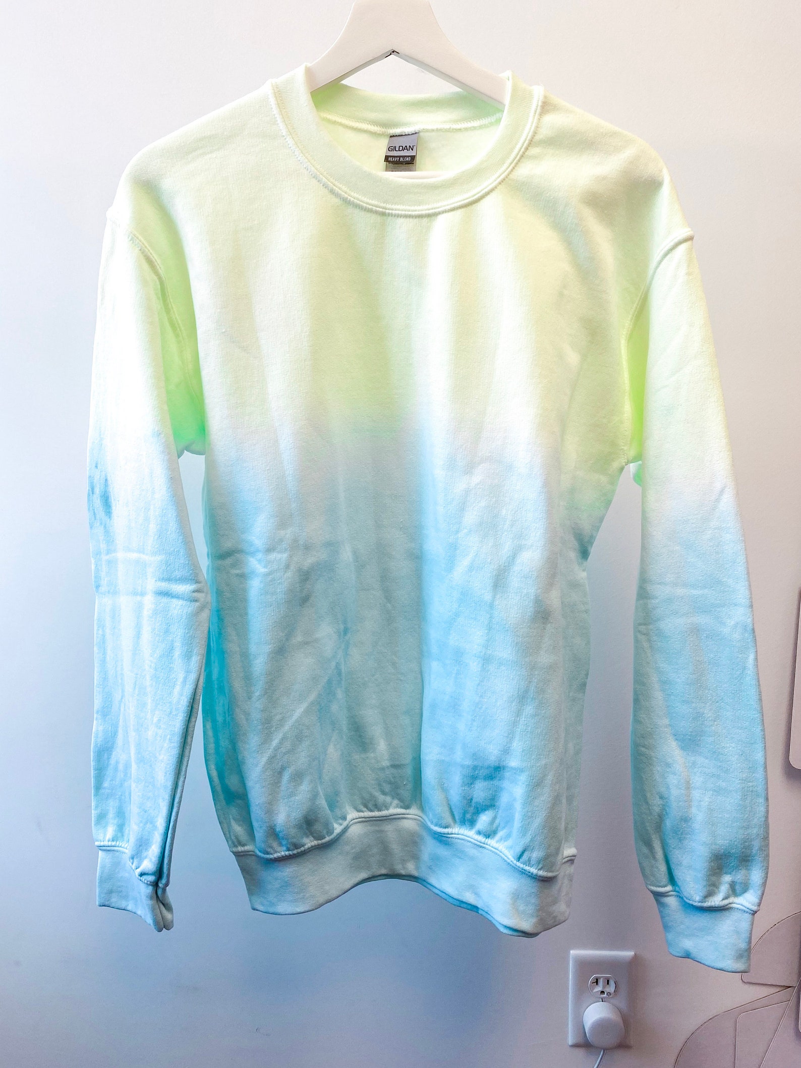 Lime Dip Dye Sweatshirt Etsy