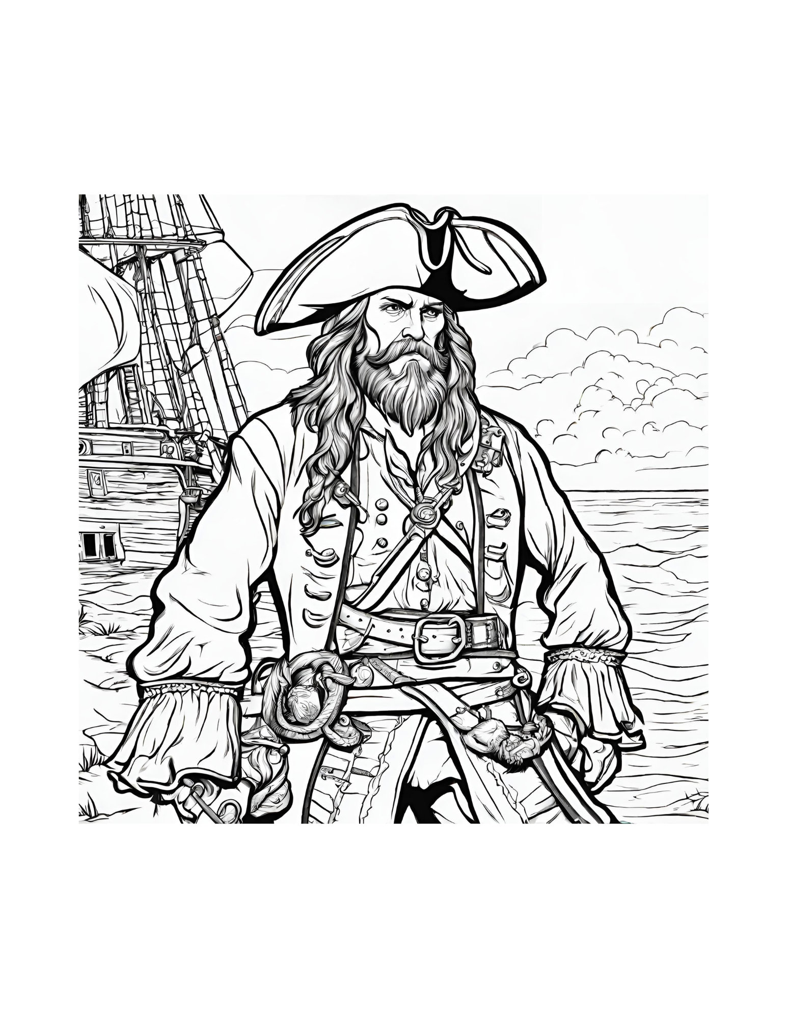 Pirate Coloring Sheets, Coloring Book, Pirate Coloring Ships, Pirate ...