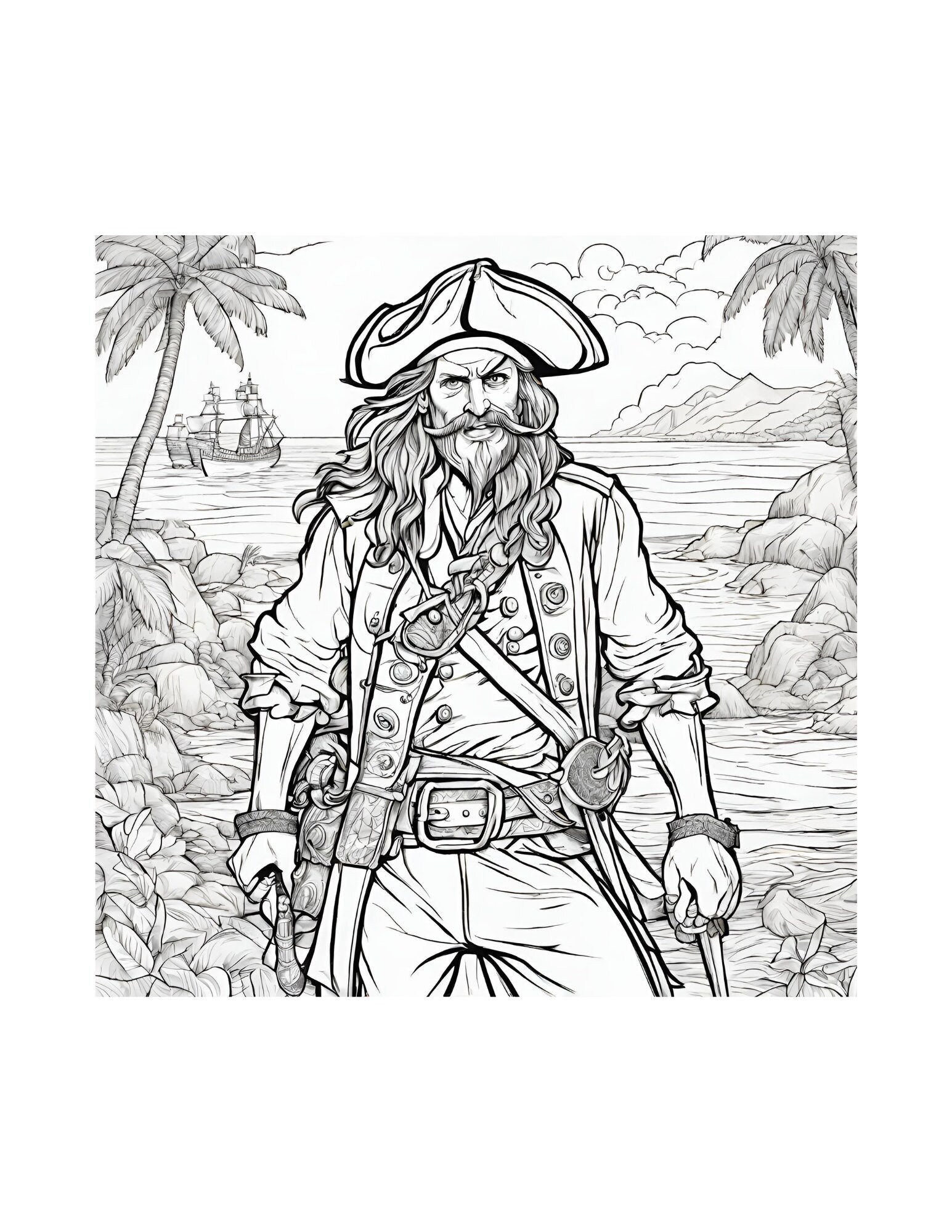 Pirate Coloring Sheets, Coloring Book, Pirate Coloring Ships, Pirate ...