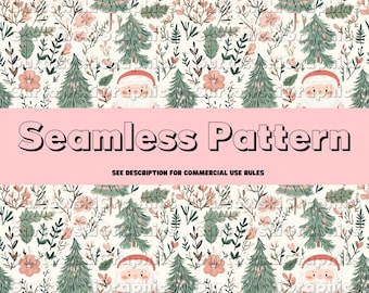 Pastelroze Kerstmis naadloos patroon, Kerstmis roze kerstman naadloos, Doodle Kerstmis roze naadloos, Leuke kerstman Kerstmis naadloos patroon
