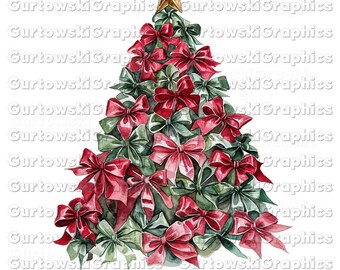 Coquette Christmas Tree png, Preppy Christmas PNG, Coquette Christmas, Girly Christmas Christmas png, Christmas Coquette style bows