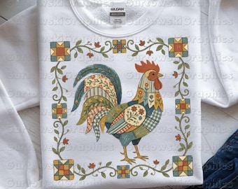 Vintage Chicken Granny Square Vintage Grandma Digital Download Vintage Thrift Design Antique Farm Animals Chicken Thrifting Design