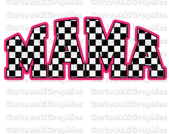 Mamá a cuadros rosa fuerte, cuadros retro png, vibraciones de mamá png, mamá preppy png, mamá neón png, mamá a cuadros del Día de la Madre png