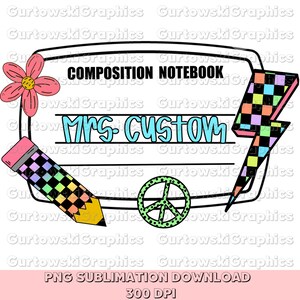 DISEÑADOR ORIGINAL: Nombre de maestro personalizado (PNG), Escuela primaria (PNG), Escuela retro (PNG), Diseño de maestro de escuela, Espíritu escolar (PNG), Nombre de escuela personalizado