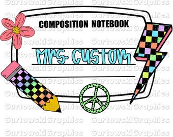 ORIGINAL DESIGNER-Custom Teacher Name png,Elementary School png,Retro School PNG,School Teacher Design,School spirit png,Custom School Name