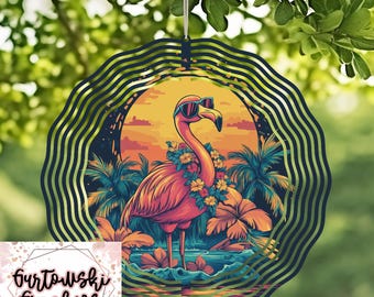 Flamingo Wind Spinner Sublimation Design,Animal PNG Digital,Flamingo design,Vibrant Wind spinner Image,Home Decor Art