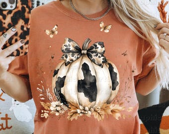 Cow Print Fall Pumpkin png,Pumpkin Cow Print png,Farmhouse Fall png,Animal Print Pumpkin,Fall Pumpkin Png,Vintage Pumpkins, Butterfly Fall