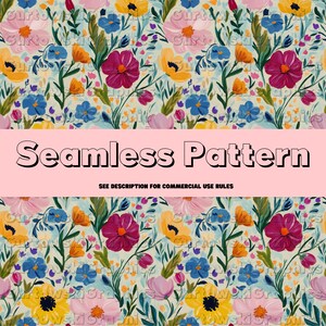Spring Pastel Florals Pattern,Oil Painting Florals Background,Seamless Instant download,Seamless Floral Pattern,Floral Repeating Pattern