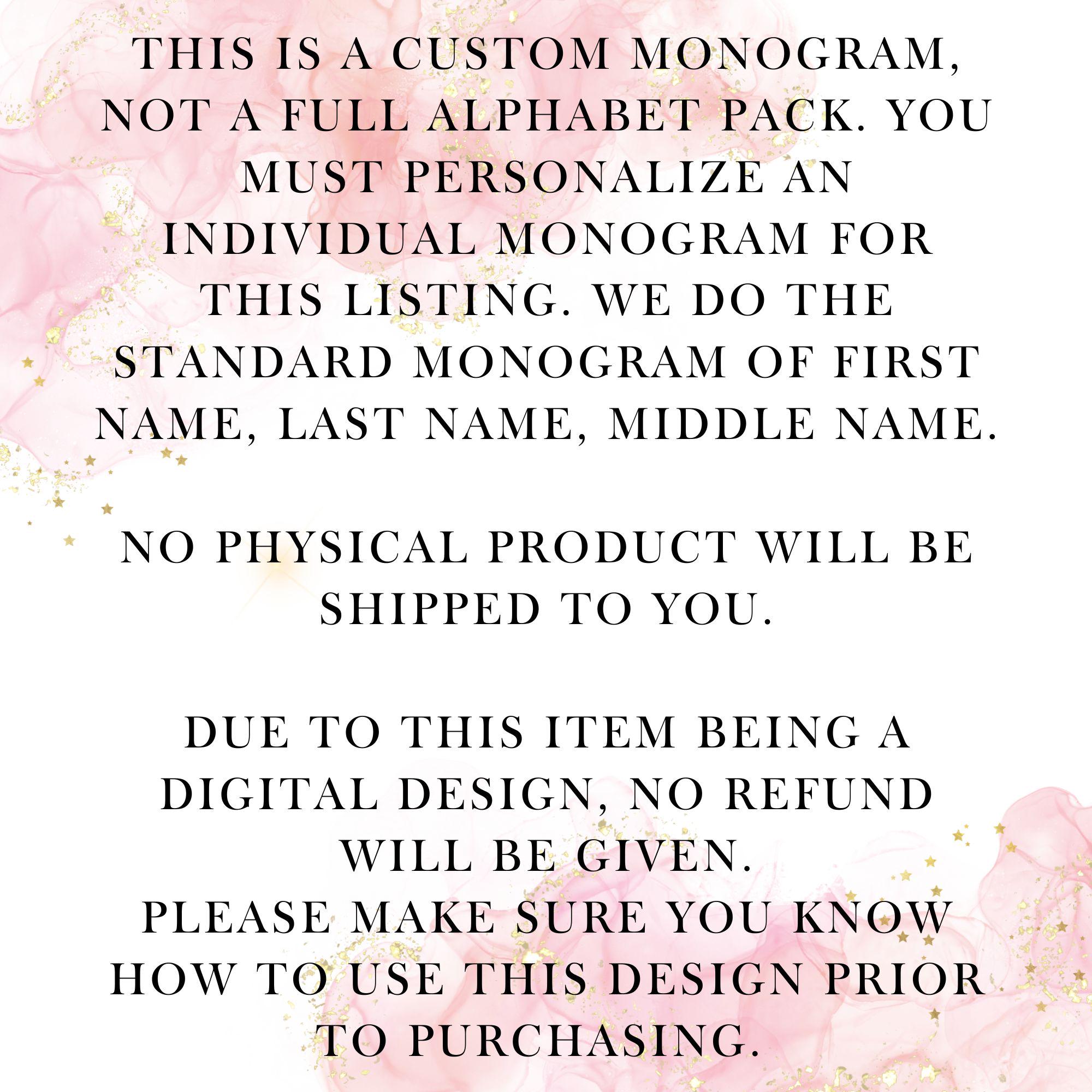CUSTOM Individual Monogram,monogram Scallop,custom Initials Monogram ...