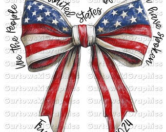 We the people png, Trump Won Again 2024 Patriotic png, American flag Bow, Republican, Trump Gift, Trumper, Election 2024, President Trump