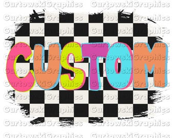 Custom design png, Retro custom PNG, custom name Design, neon custom png, personalized retro Design