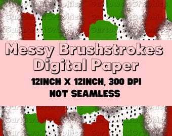 Hand Drawn Messy Paint Brush Stroke Background, Christmas Digital Paper, Christmas,Silver brushstrokes, Holiday digital paper