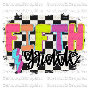 Fifth Grade PNG,Retro Back to School Grades,Kid Designs for school,First Day Of School,School Png, Retro PNG, 5th Grade designs
