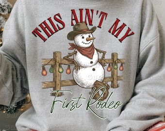 Western Merry Christmas Snowman png, Western Snowman png, Cowboy Snowman Png, Vintage Christmas png, Retro Christmas png, Cowboy Christmas