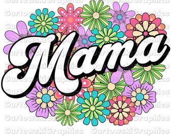 Mama lente retro png, retro bloemen mama png, Moederdag bloemen, mama bloem png, preppy mama png, vintage mama bloem png, Groovy mama png