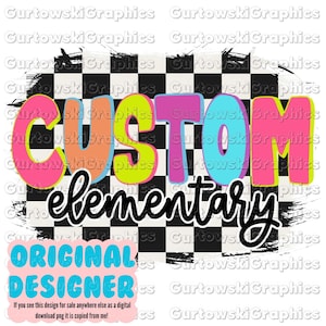 DISEÑADOR ORIGINAL: Escuela primaria personalizada PNG, Escuela retro PNG, Diseño de escuela primaria, Espíritu escolar PNG, Diseño de escuela personalizado