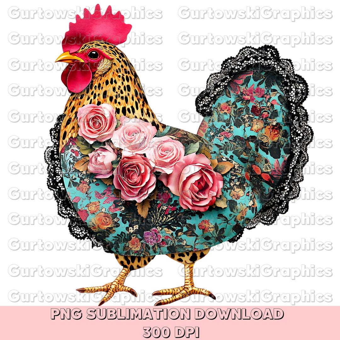 Leopard Pattern Chicken Leopard Flower Chicken Png,chicken Png,wildflower Chicken Png,chicken ...