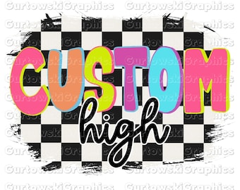 Custom High School png, Retro School PNG, High School Design, School spirit png, Custom School Design