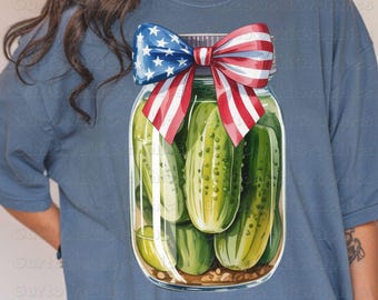 Kokettes Gurkenglas PNG Patriotisches Gurkenglas Sublimationsdesign 4. Juli Canning Digital USA Food Shirt Design Kokette Unabhängigkeitstag