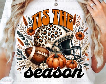 Football Tis the Season PNG, Game Day Football PNG, Preppy Football Shirt Design,Leopard Football Mama Sublimation, Preppy Fall Football Png