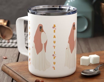 Confident and Beautiful Insulated 10 oz Coffee Mug,Hijabi gifts,Muslim gift ideas,eid gift ideas,ramadan gifts,coffee mug,tea mugs