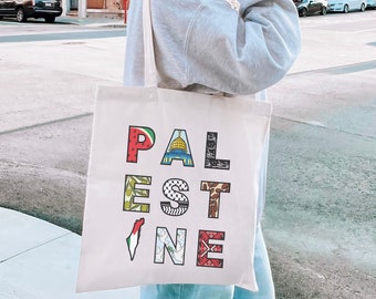 Palestine tote bag, free gaza tote bag, support palestine bag, canvas grocery bag, muslim canvas bag, stop genocide bag, canvas shopping bag