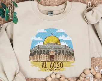 Masjid Al Aqsa Sweatshirt, Muslim sweatshirt, Cute Hijabi sweatshirt, islamic sweatshirt,Palestine sweatshirt, cute gift ideas for her