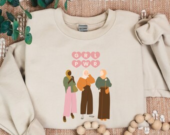 Hijabi Girl Power,Girl Power Sweatshirt,Inspirational Shirt,Feminist sweatshirt,Custom sweatshirts,cute gifts for her,Girl boss sweatshirt