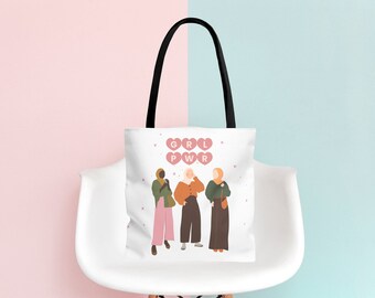Girl power tote bag,hijabi bag,muslim woman hand bag,shopping tote bag,free palestine bag,gift idea for boss lady,girl boss bag, hijabi boss