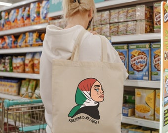 Palestine tote bag, free gaza tote bag, ramadan bag, canvas grocery bag, muslim canvas bag, stop genocide bag, canvas shopping bag,eid bag
