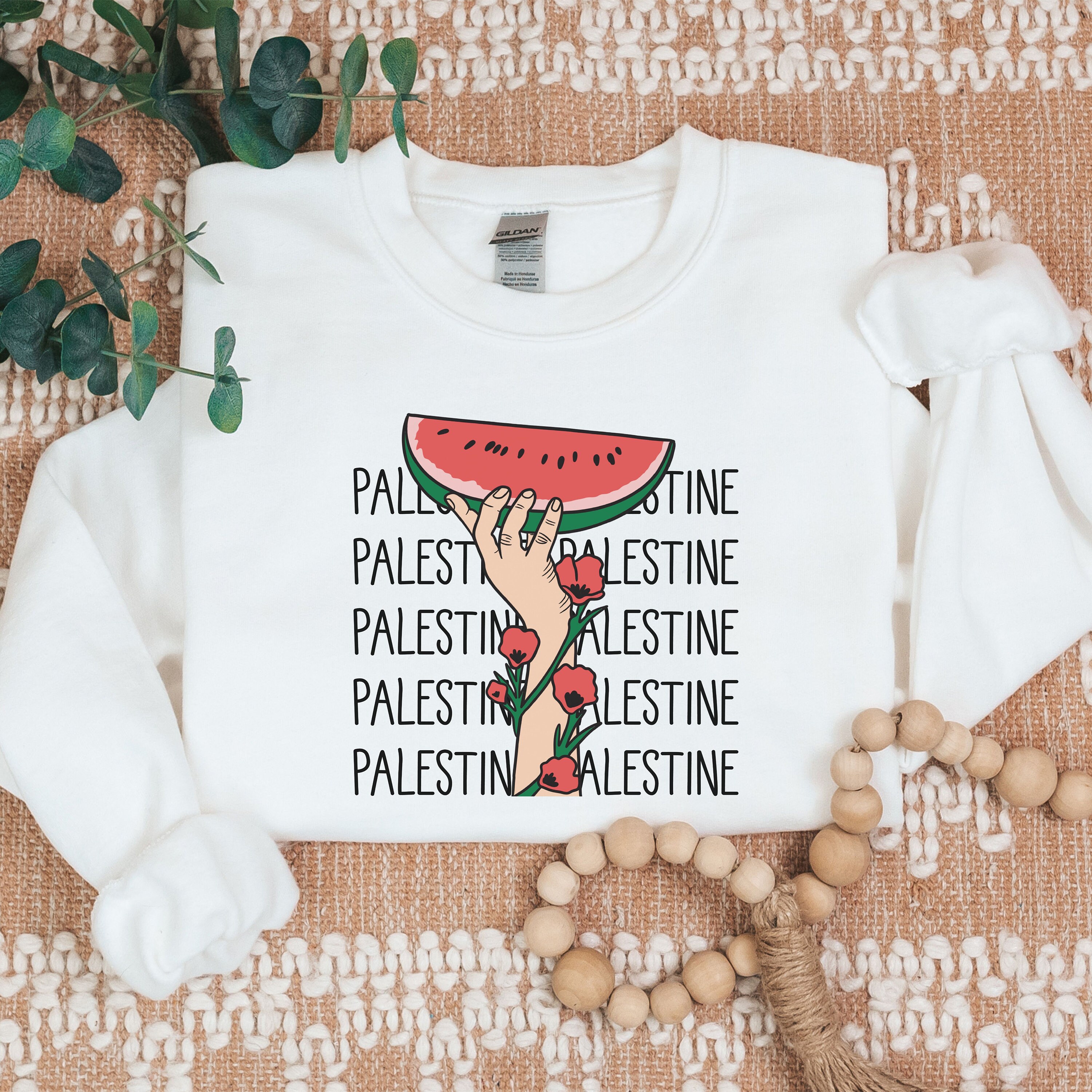 Support Palestine Oversized Sweatshirt, Sustainably Made & Ethically Produced