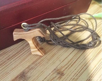 CROIX ANKH CLÉ DE VIE 2 CM EN BOIS D'OLIVIER