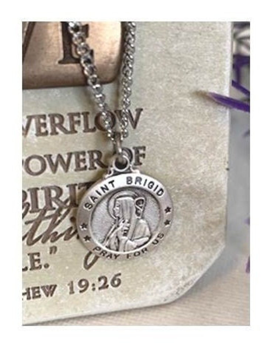 Sterling Silver St Brigid Necklace/fertility and Babies Patron Saint ...